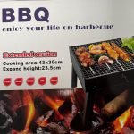 Portable BBQ Charcoal Grill Black 23.5x43x30 cm
