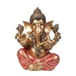 Chaturbhuj Medium Ganesha - Gold & Red