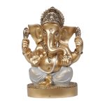 Divine Mukut Ganesha – Gold & Grey