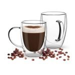 Double Wall Glass coffee Mugs - set of 2