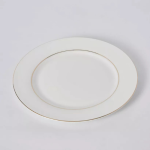 QUEENS BONE CHINA DESSERT PLATE - GOLD LINE