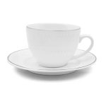 ORCHID BONE CHINA 12PCS CUP AND SAUCER SET - SILVER LINE