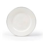 ORCHID BONE CHINA DESSERT PLATE - SILVER LINE