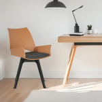 ZYRA FIBRE CAFÉ CHAIR WITH REVOLVING MECHANISM - YELLOW