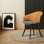 HORIZON FIBRE CAFÉ CHAIR WITH REVOLVING MECHANISM - YELLOW