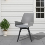 ZYRA FIBRE CAFÉ CHAIR WITH REVOLVING MECHANISM - GREY