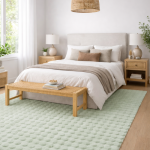 Pebbles Shaggy Rug-Aqua Green