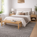 Geo Yarn Dyed Rabbit Fur Rug-Grey