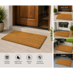 Premium PVC Backed Natural Plain Coir Mat 40x60cm