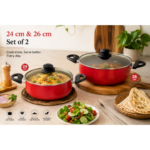 Basix 2 pcs Casserole W/Lid 24 Cm +26 Cm